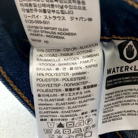 Levi's Ribcage Straight Jeans Dark Wash 24 - Picture 9 of 10